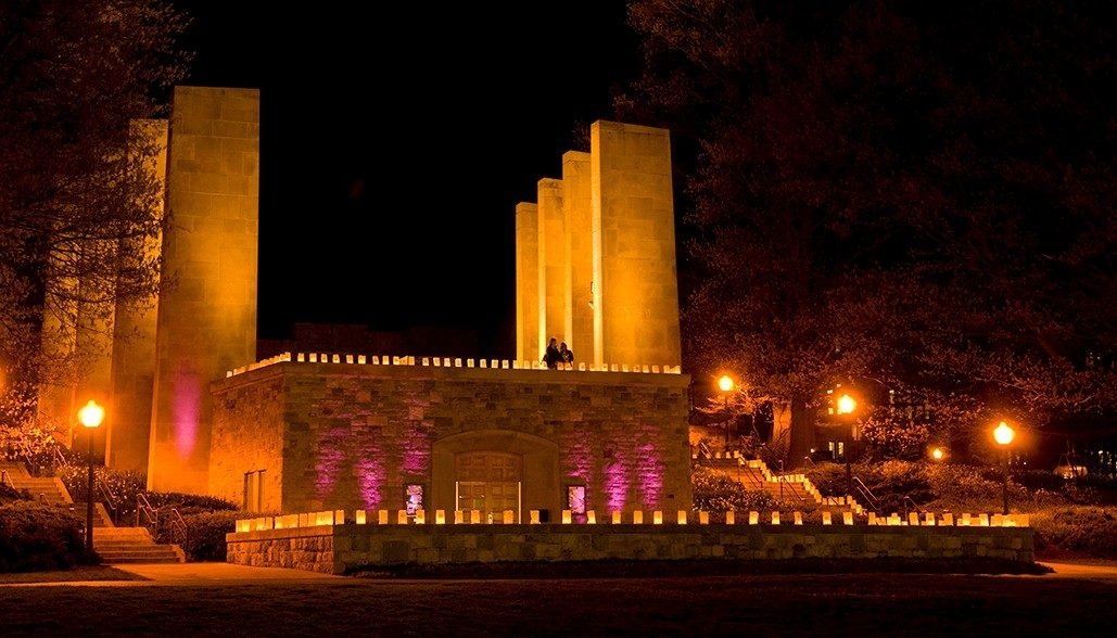 War Memorial Chapel at night